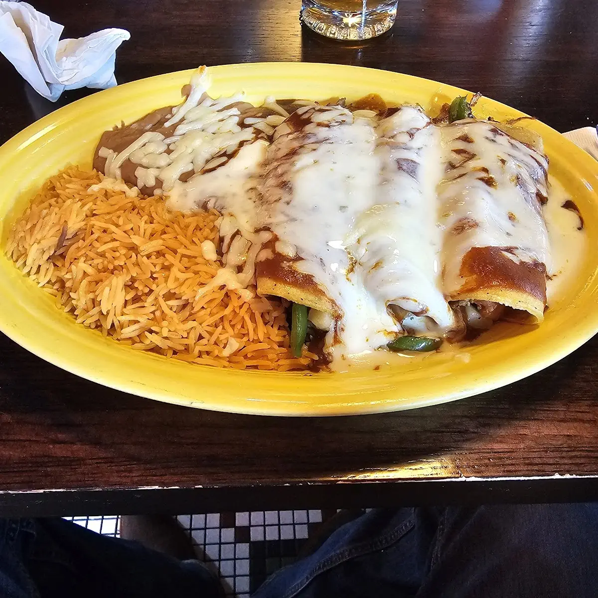 18 Beef Burrito Taco with Rice & Beans