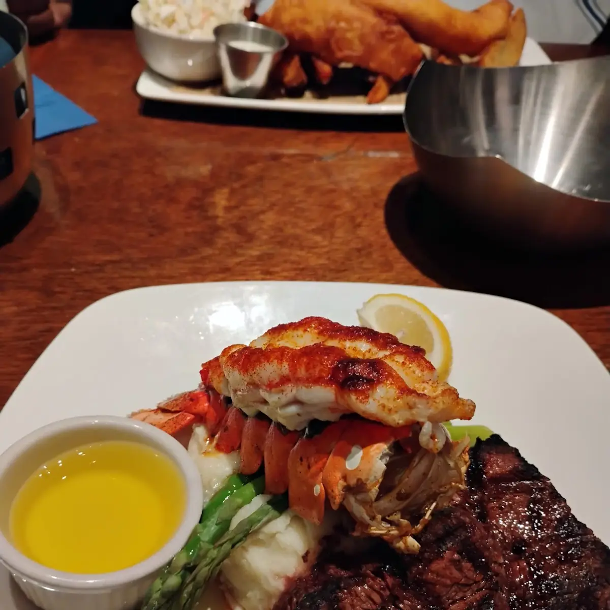 Lobster Tail and Filet Mignon