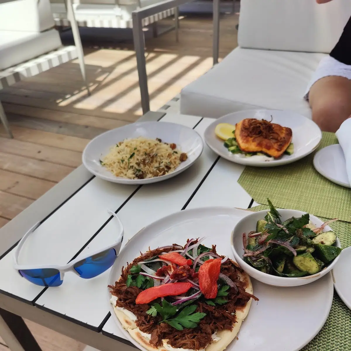 Lamb on Flat Bread & Cucumber Salad
