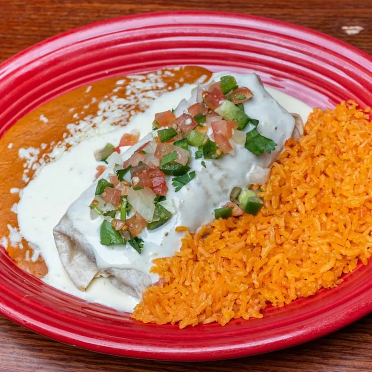 Enchilada and One Bean Tostada