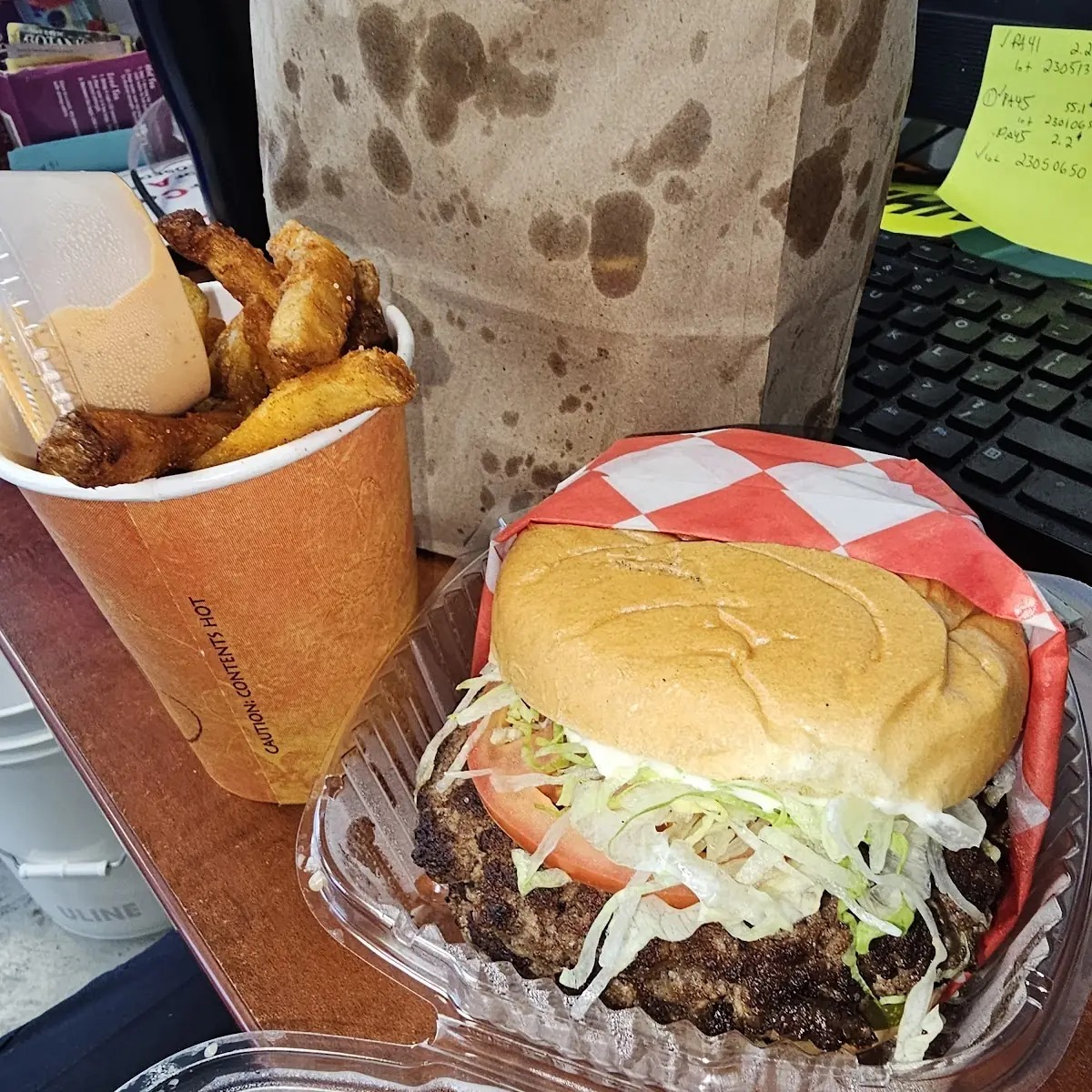 Double Cheeseburger and Cajun Fries