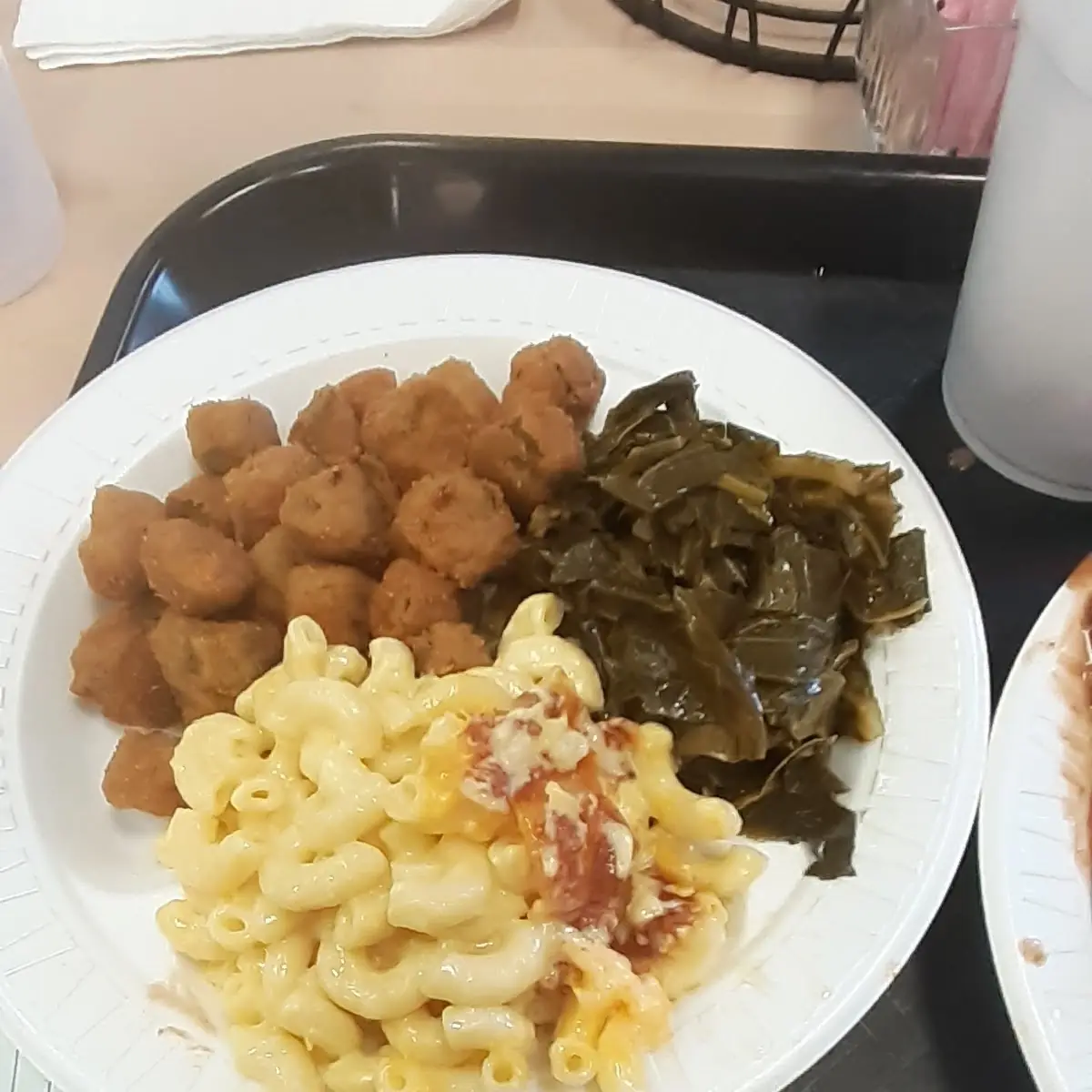 Greens Mac and Cheese and Okra