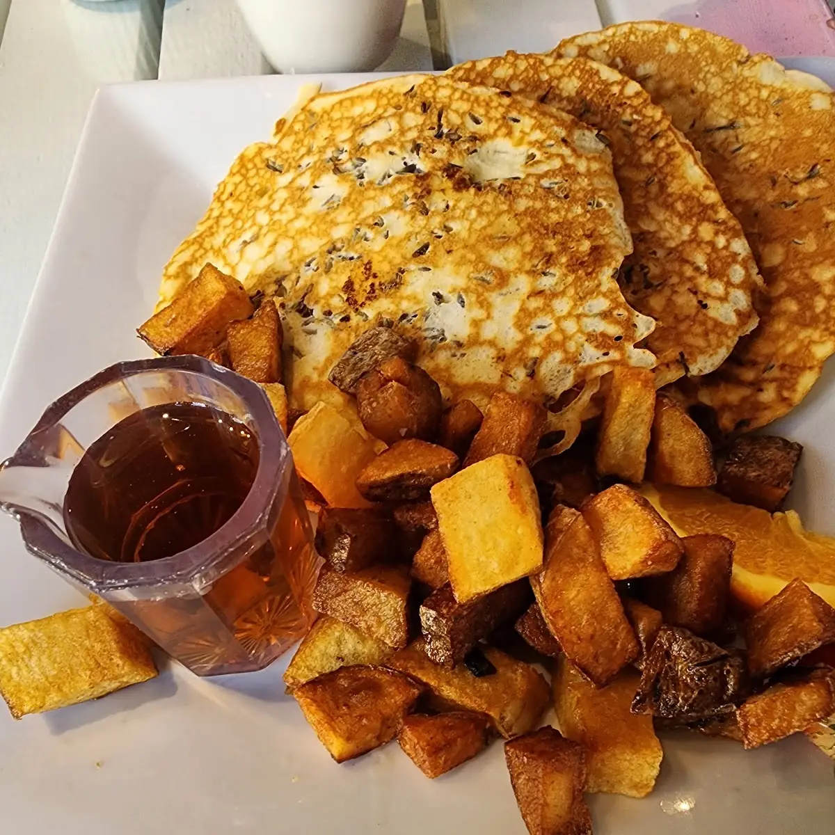 Lavender Pancakes, A Dog's Breakfast