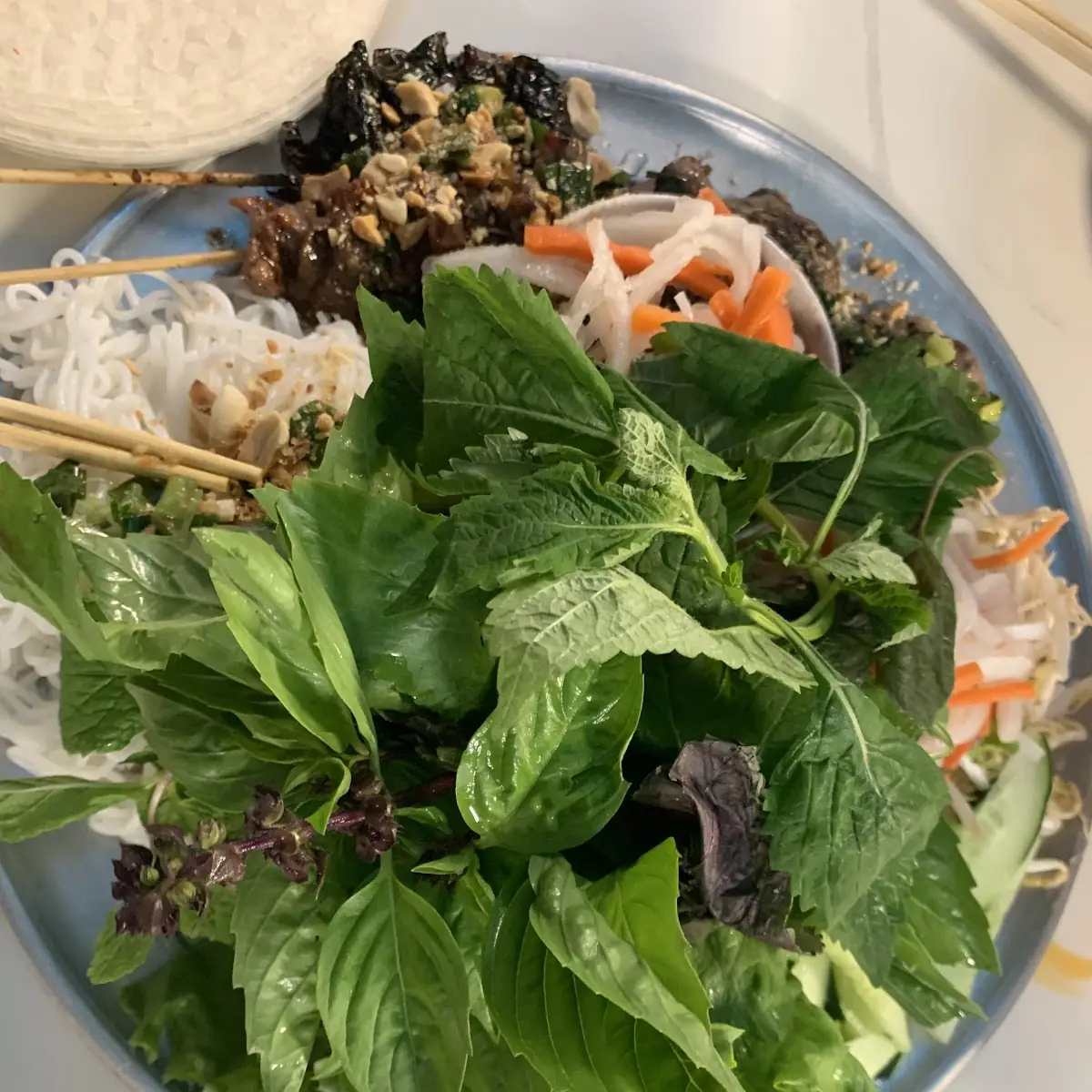 Vermicelli Roll-Up with Rolled Beef in Lolot Pepper Leaf with Vermicelli