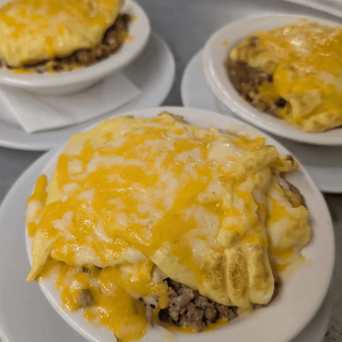 Philly Cheese Steak Omelette with Onion and Pepper
