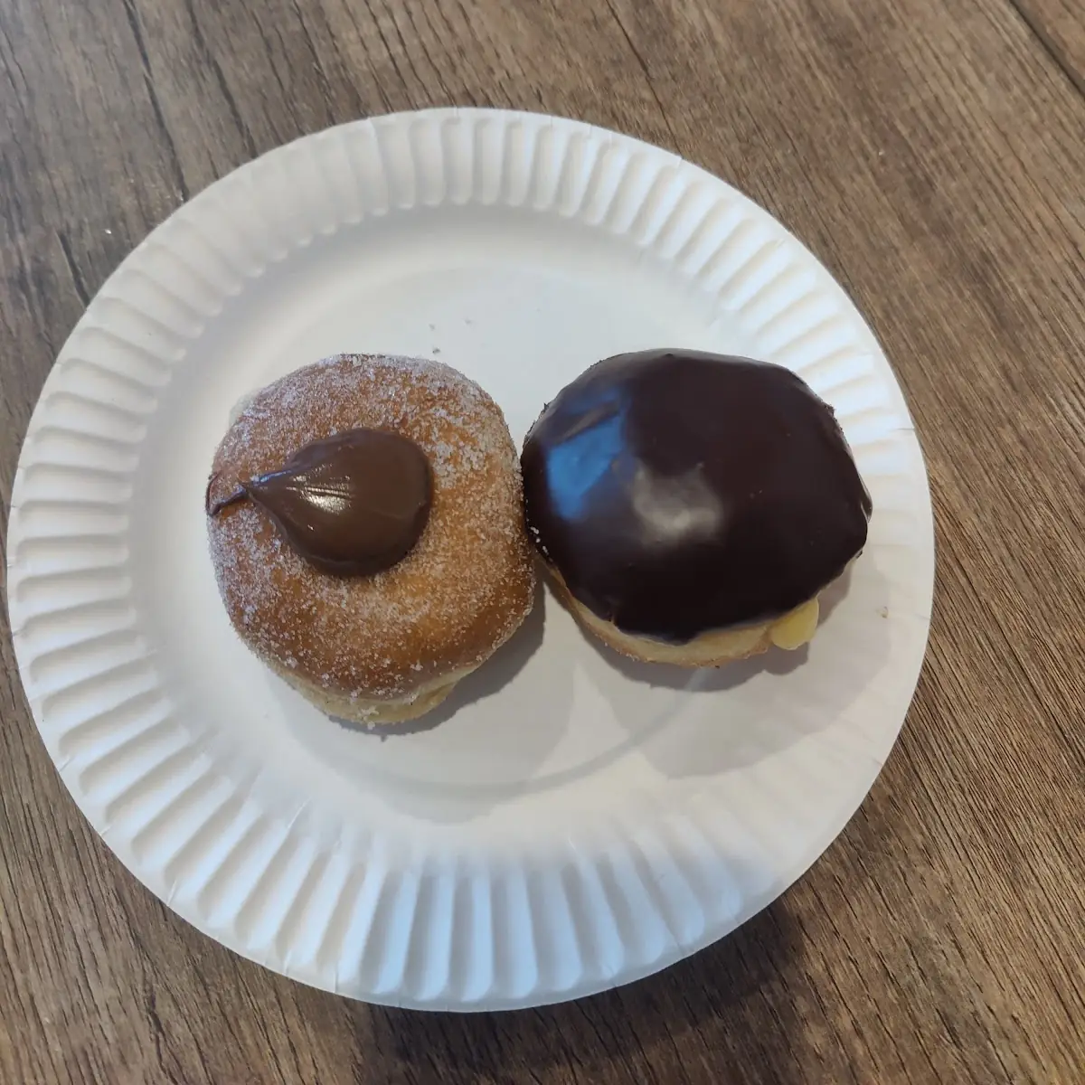 Hazelnut and Boston Cream Donuts