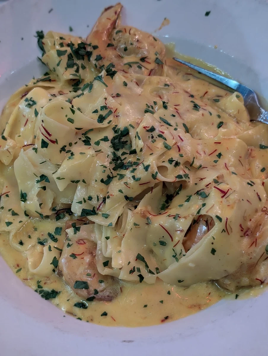 Lobster Ravioli & Shrimp with Rose Sauce