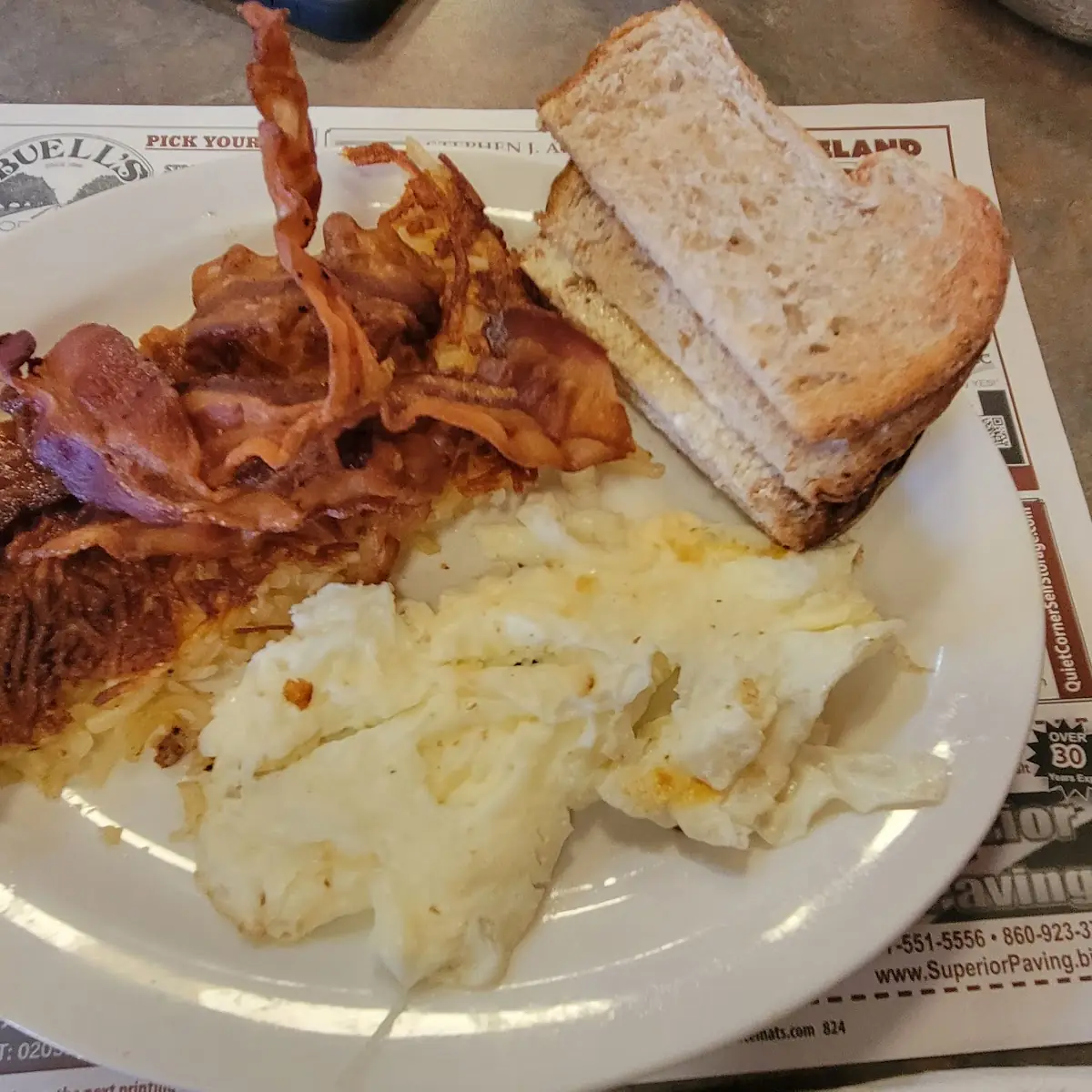 Egg Whites Bacon and Wheat Toast