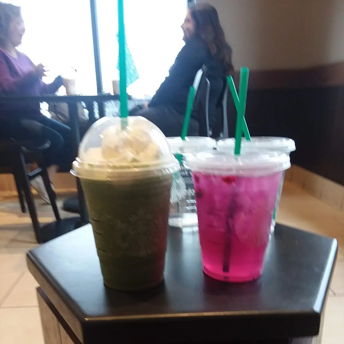 Matcha Latte and Mango Dragon Fruit Refresher