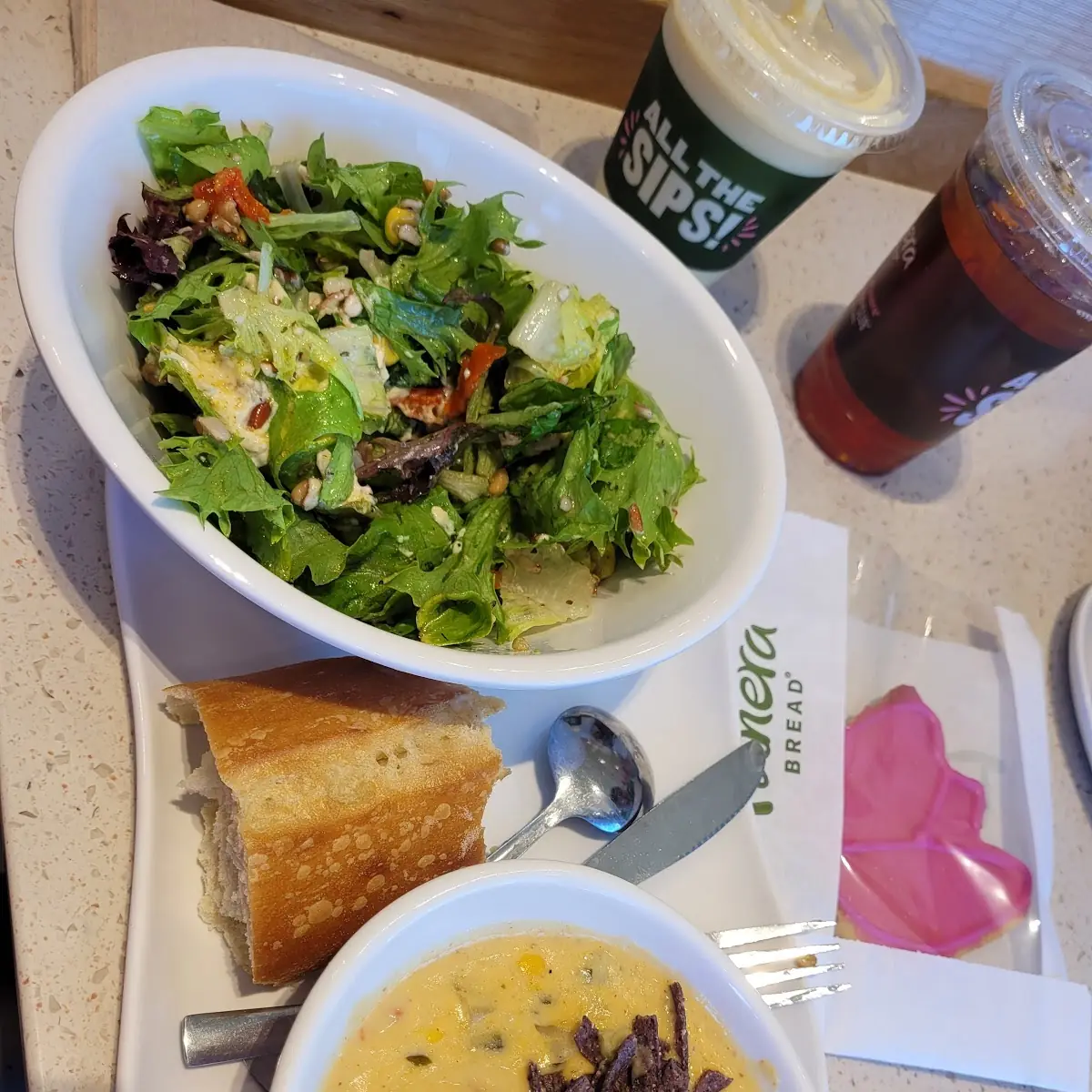Street Corn Chowder Mango Smoothie Mediterranean Salad