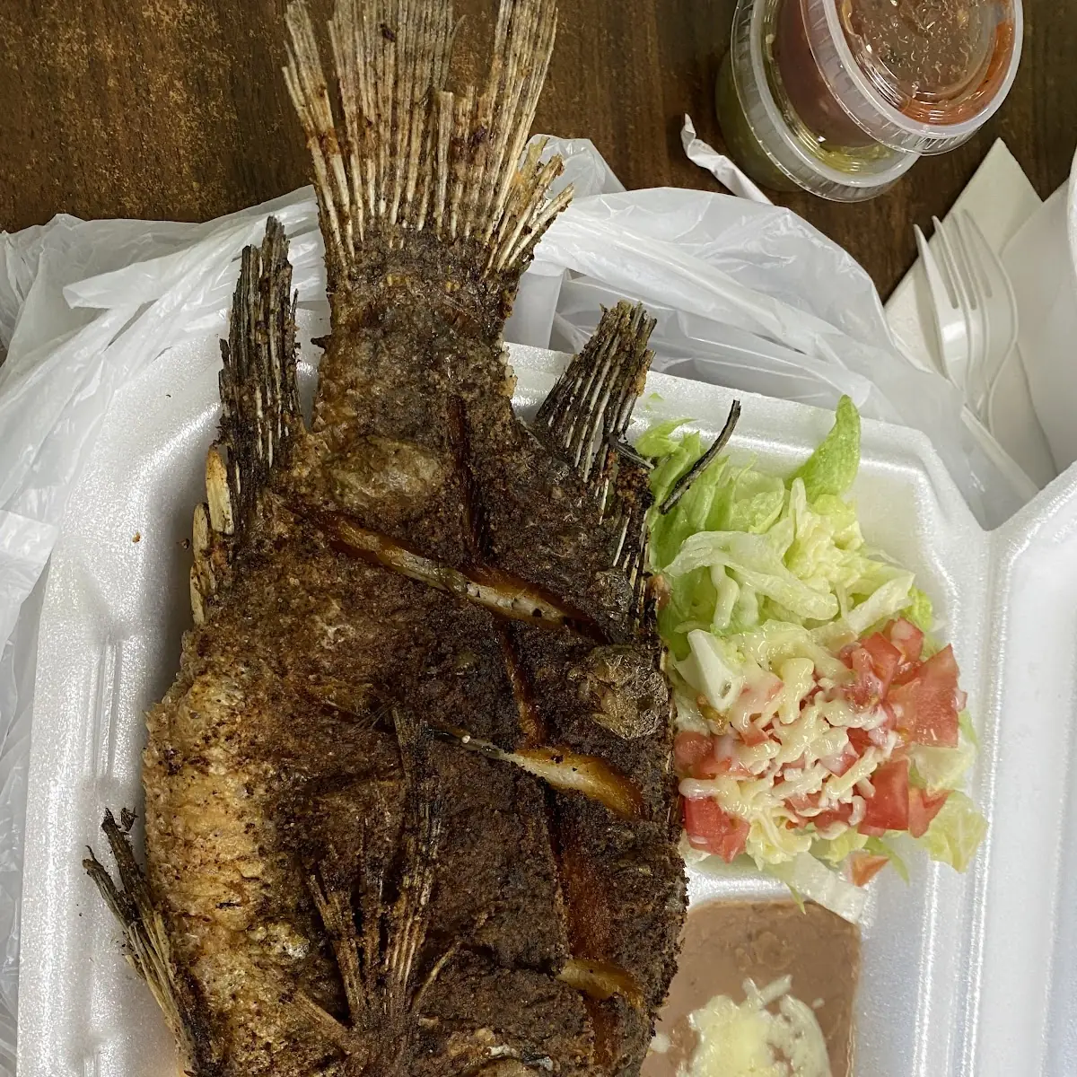 Fried Tilapia Rice & Beans