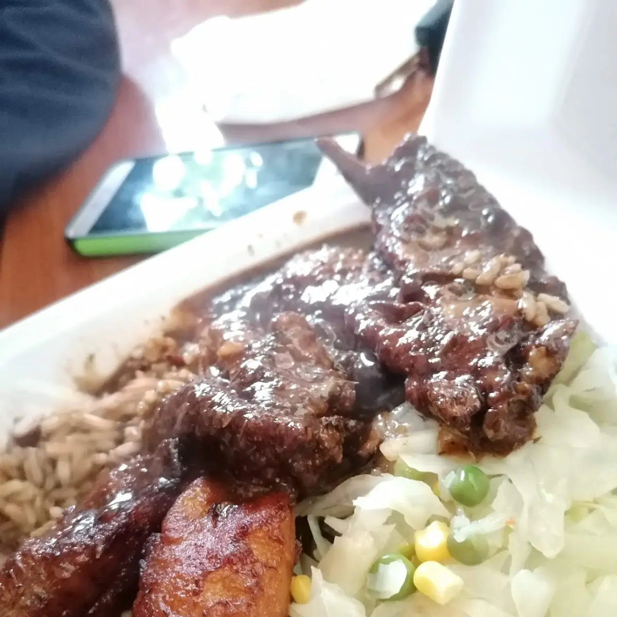 Rice and Peas with Steamed Vegetables