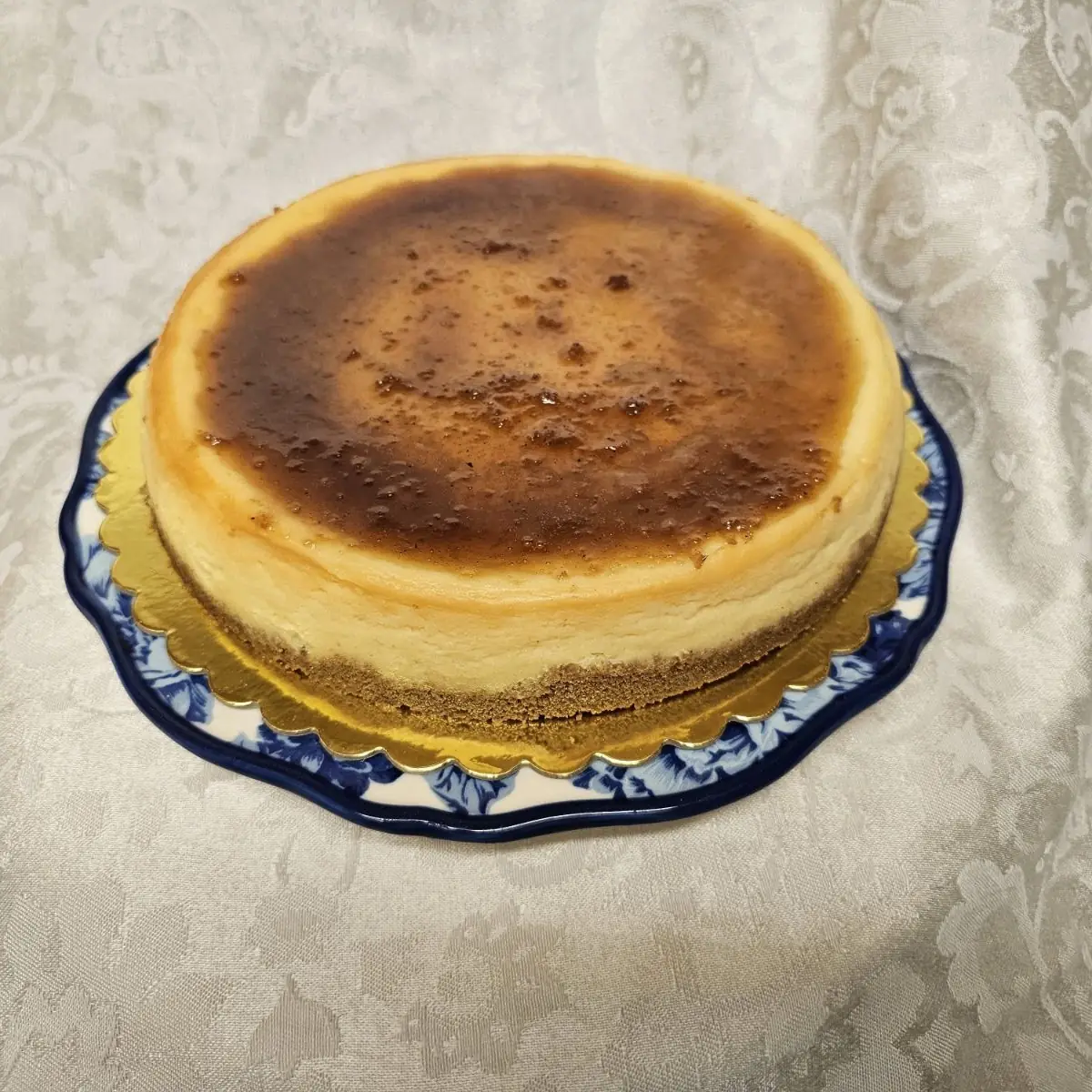 Cheesecake with a Bourbon Maple Glaze