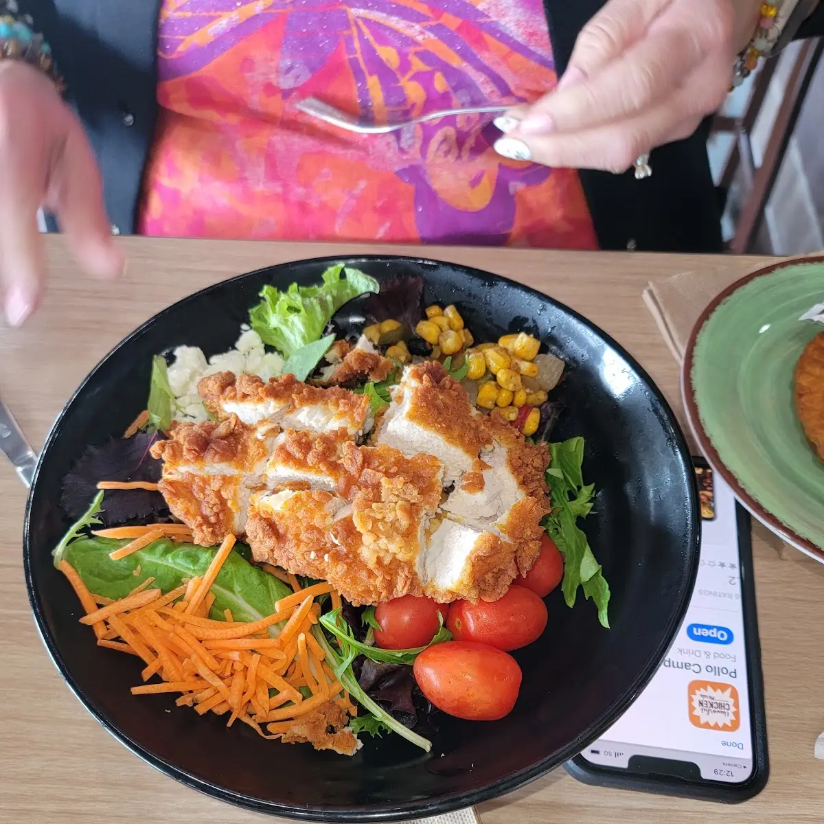 Salad with Fried Chicken