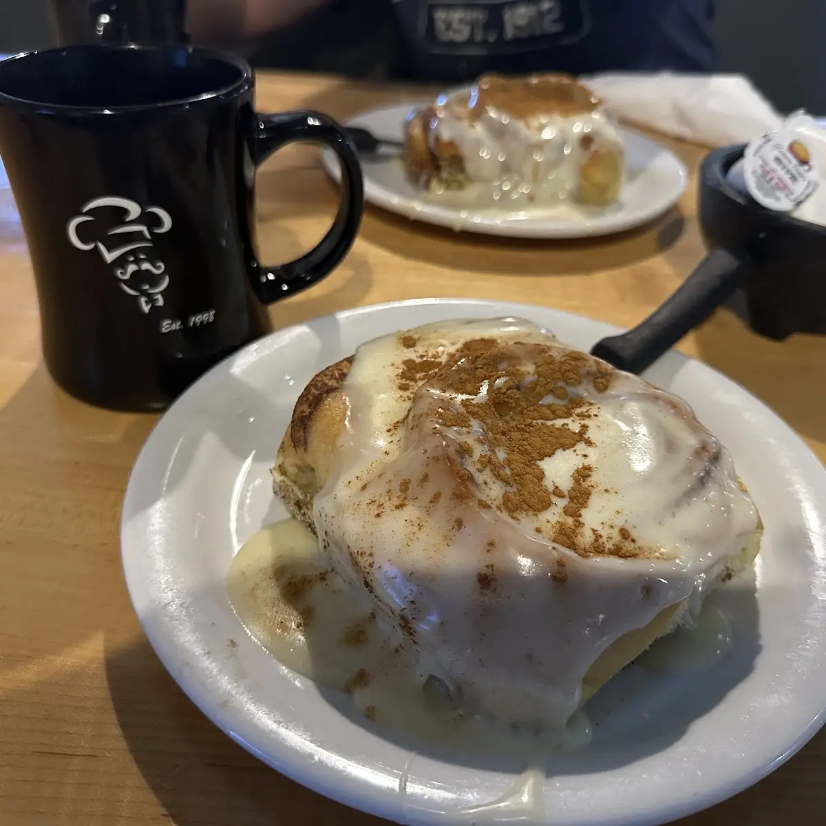 Cinnamon Roll and Coffee