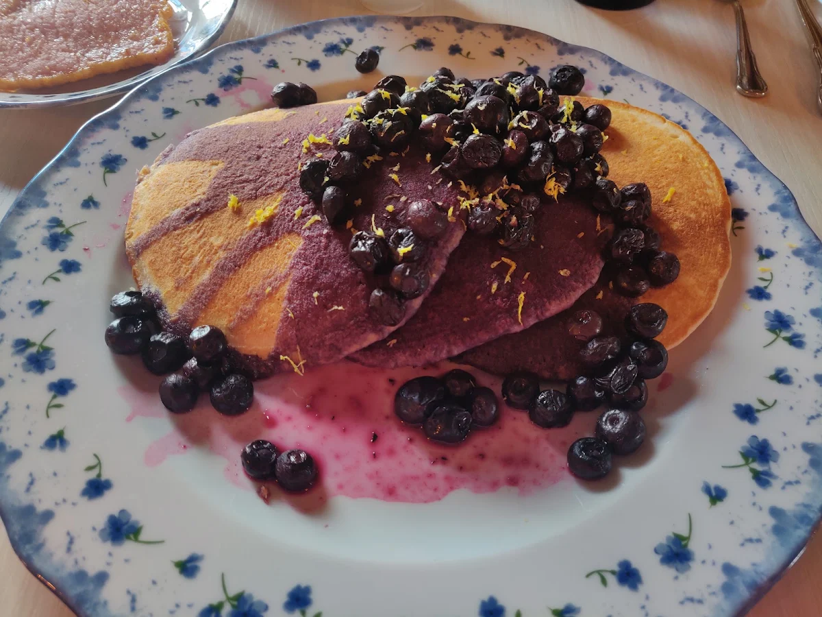 Buttermilk Pancakes with Blueberries & Lemon, The Globe Restaurant