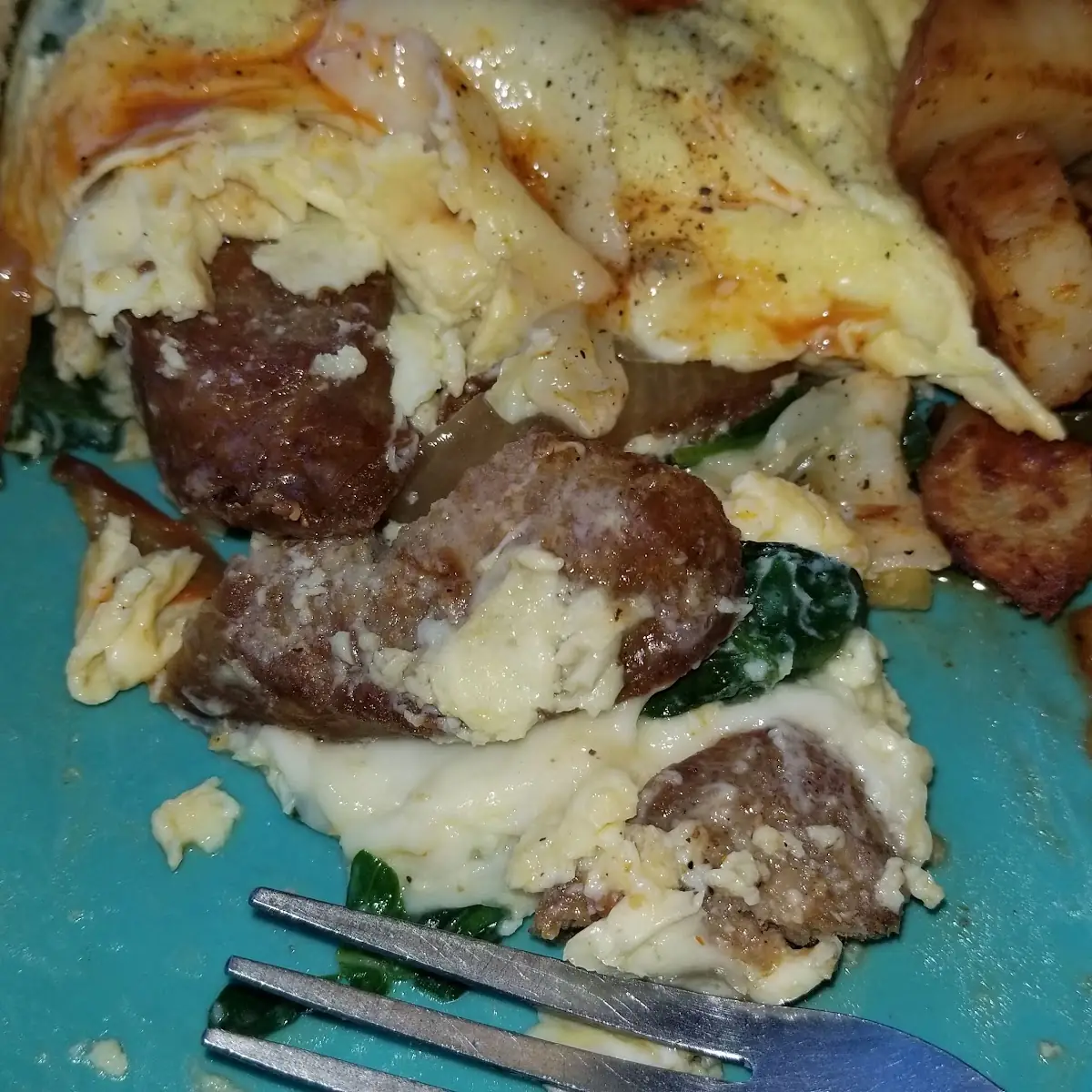 Up Close Italian Sausage Omlett