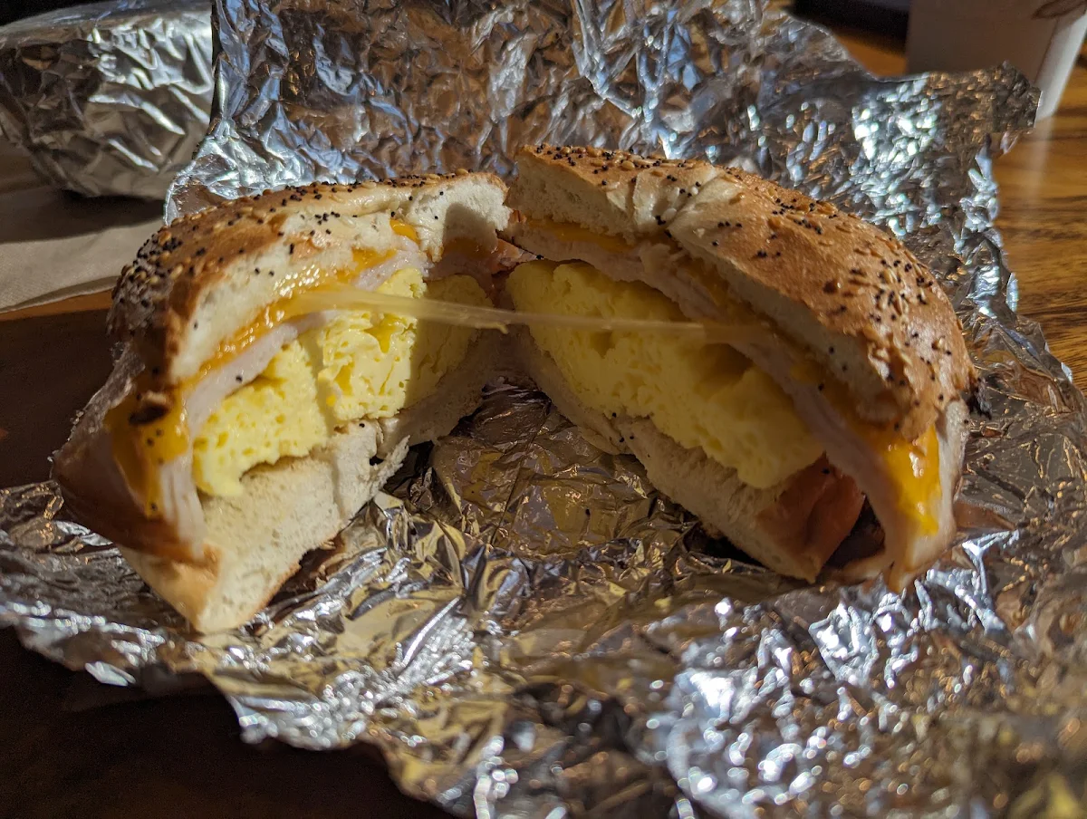 Egg and Turkey Bagel Sandwich