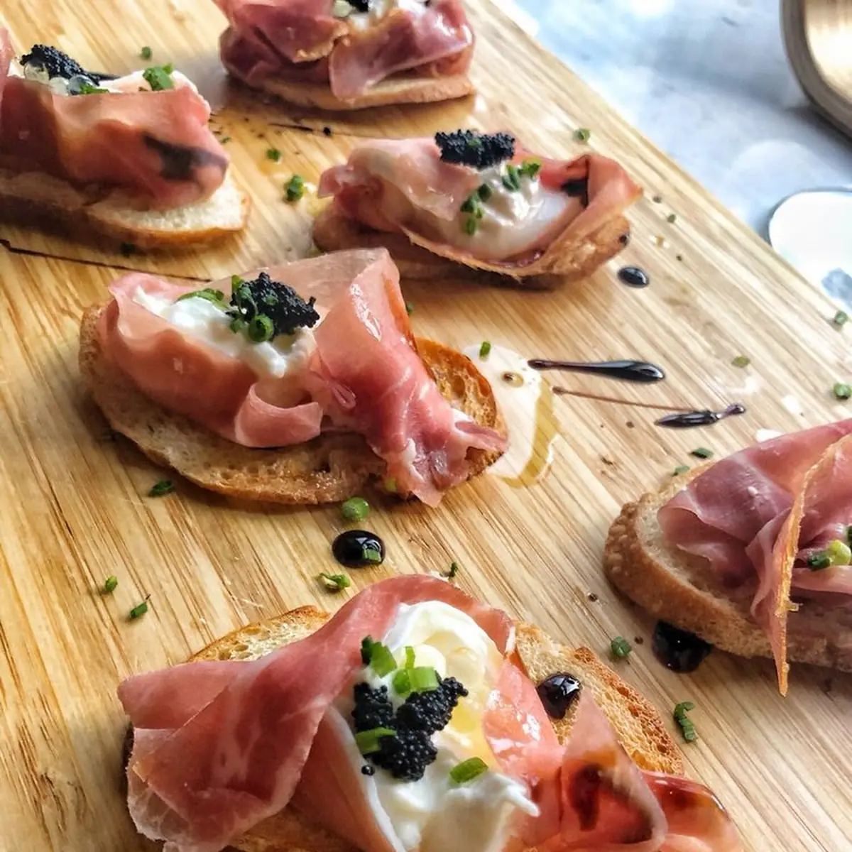 Goat Cheese & Prosciutto Crostini