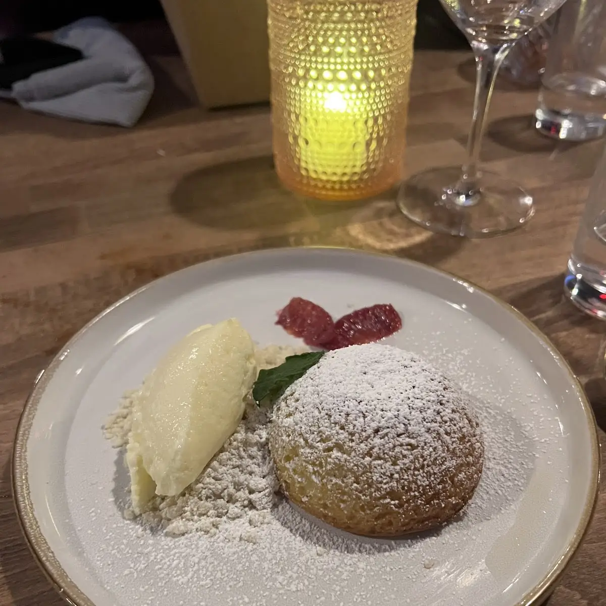 Almond Cake with Lemon Gelato