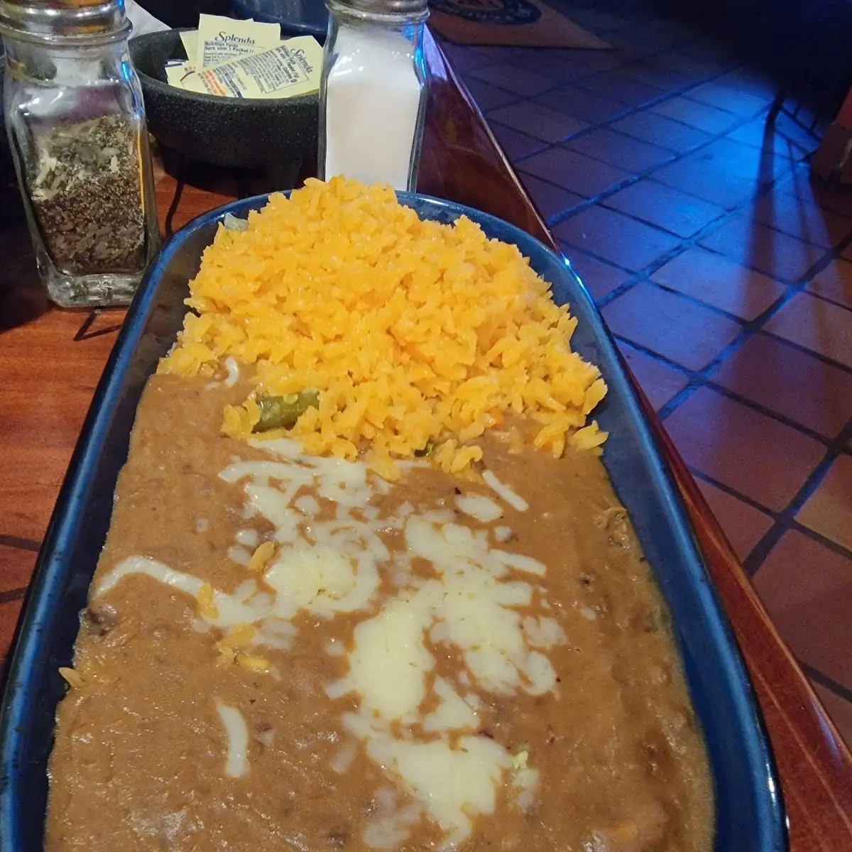 Cheese Enchilada w Refried Beans & Rice