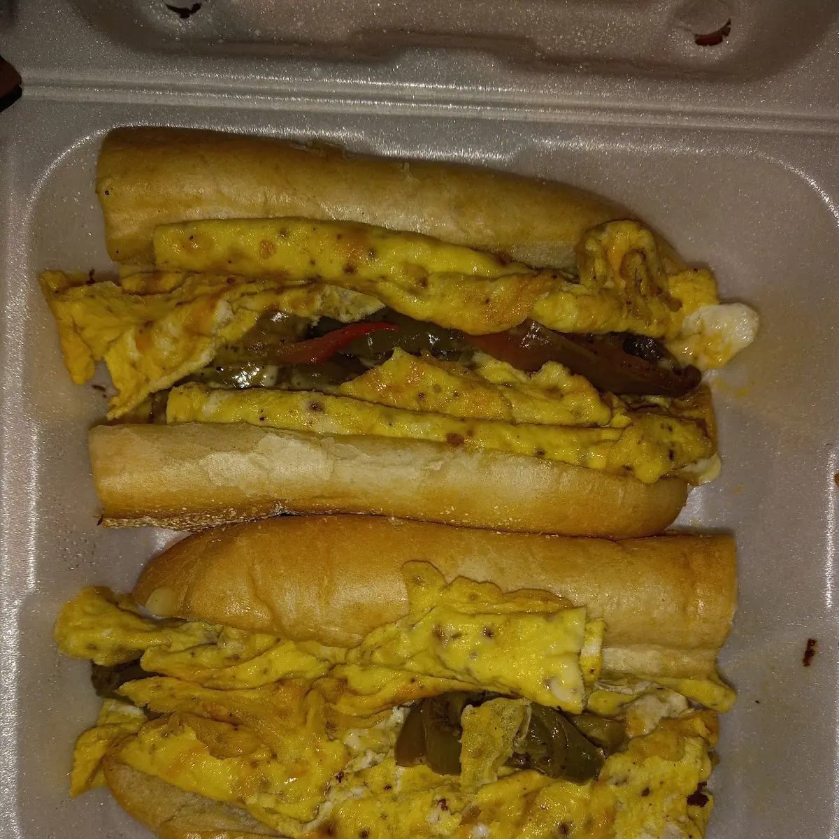 Peppers Scrambled Eggs and American Cheese Sub