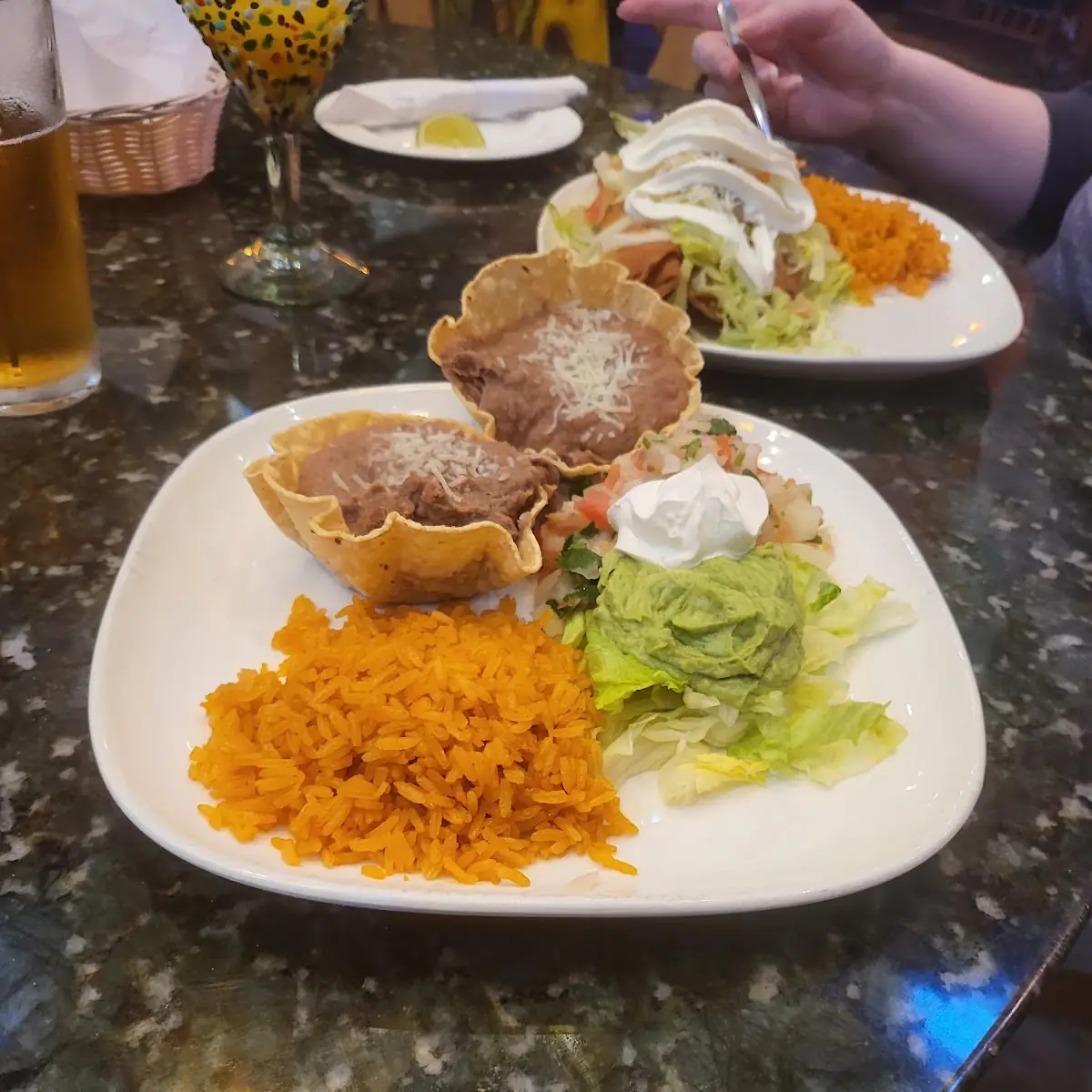Refried Beans and Rice Guacamole Salad