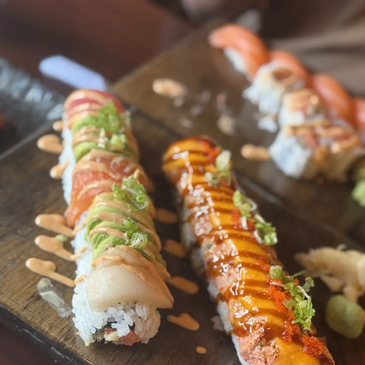 Assorted Sushi Rolls with Garnish