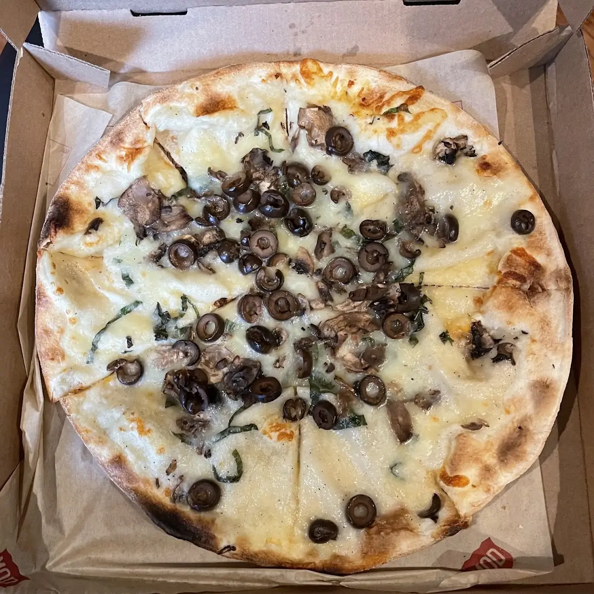 Mushroom and Olive Pizza