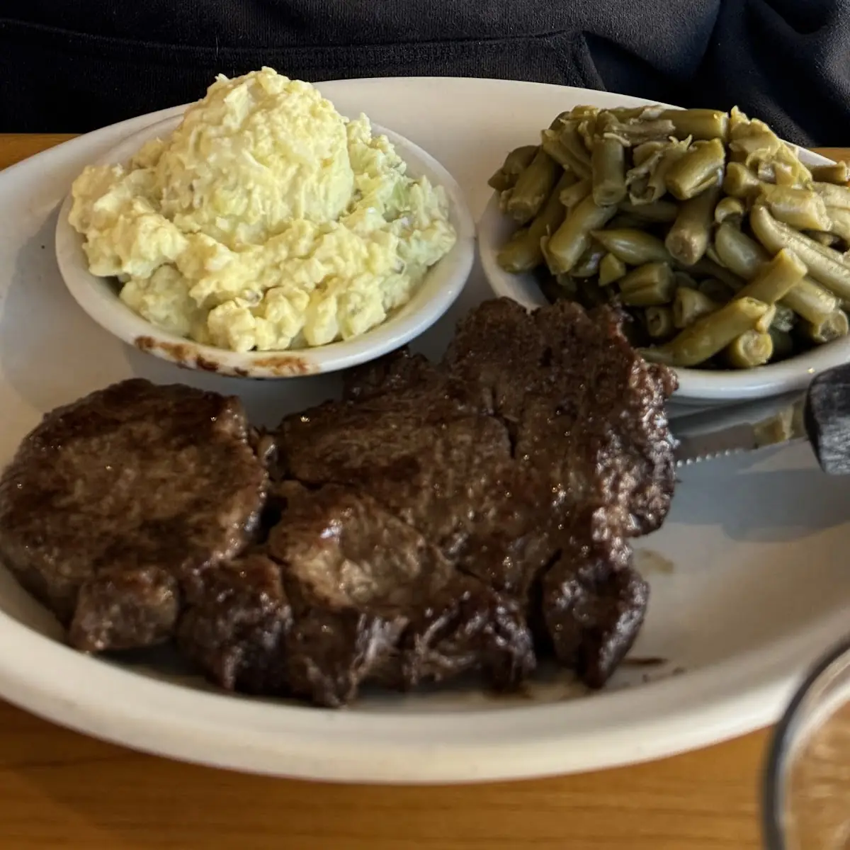Ribeye Steak Potato Salad Green Beans