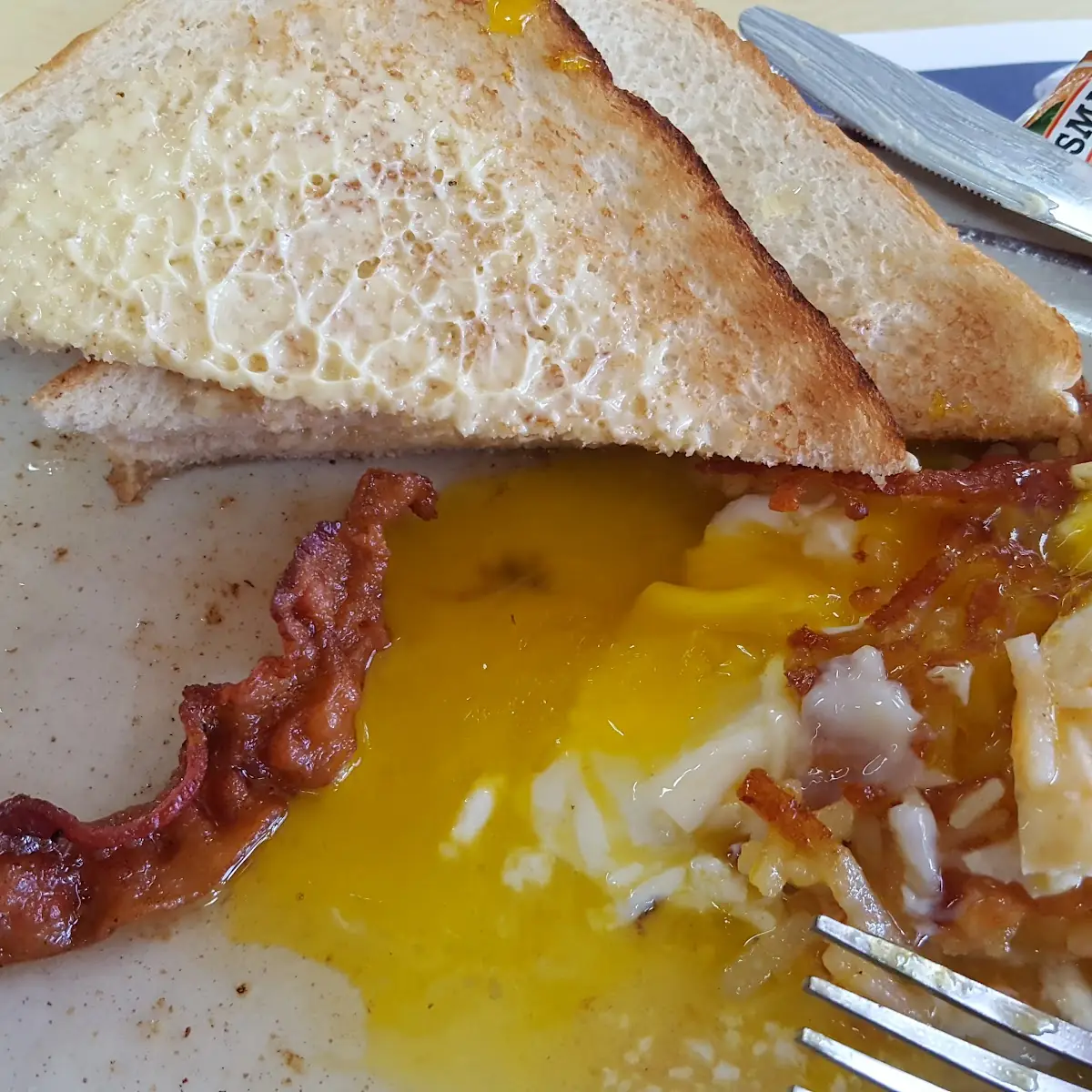 2 Eggs Medium Bacon Hash Browns Toast