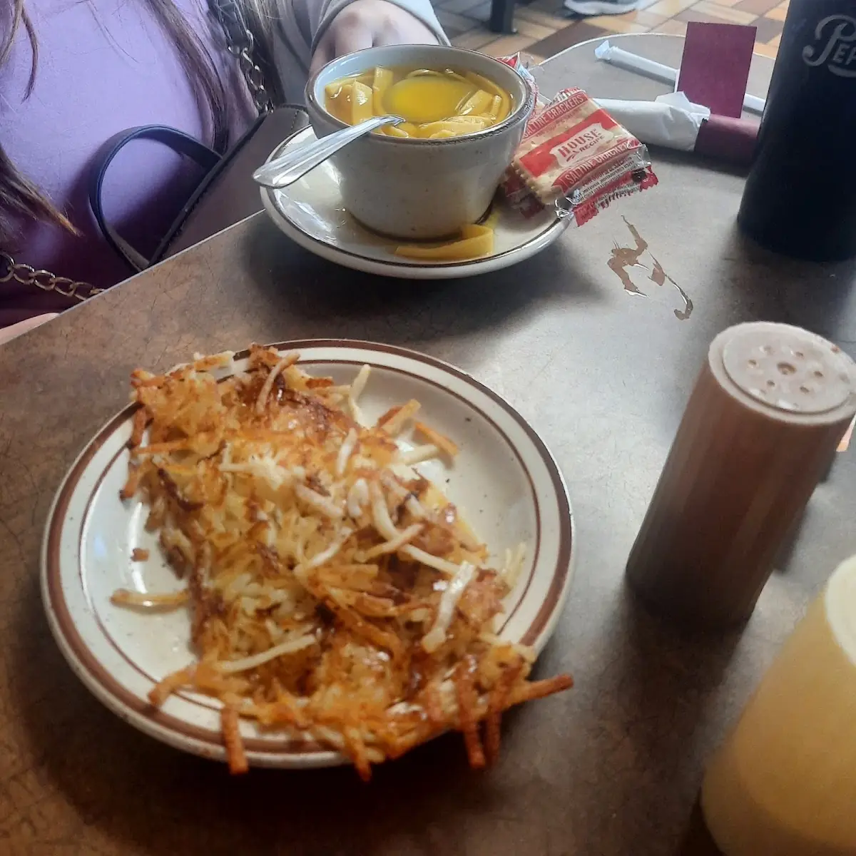 Neon Noodle Soup and Hashbrowns