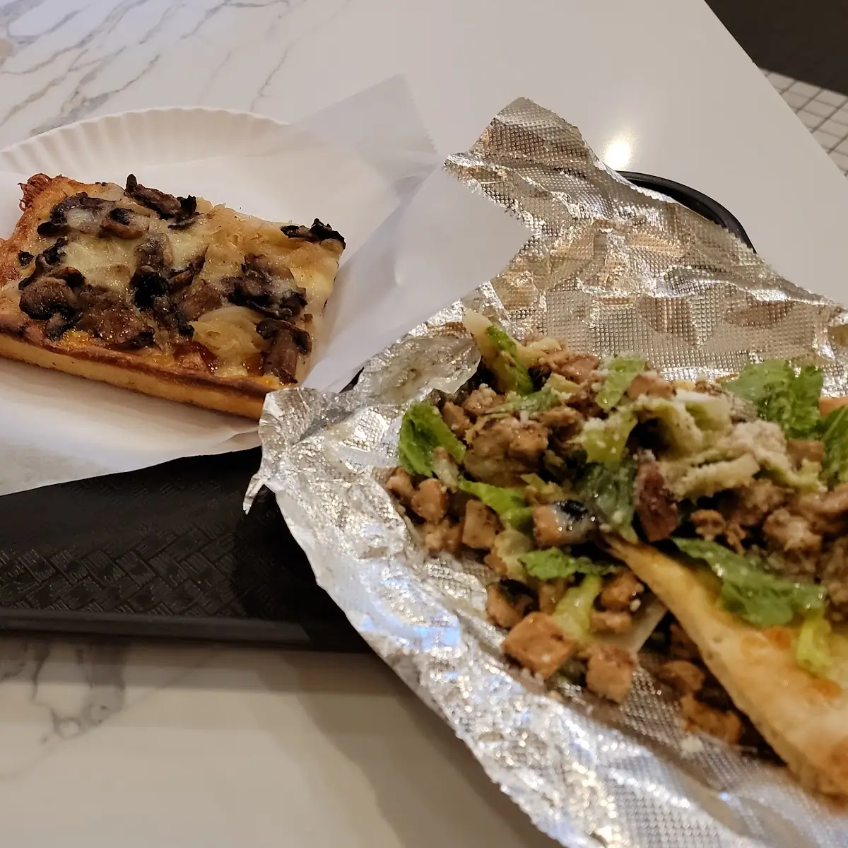 Caesar Salad Pizza Slice