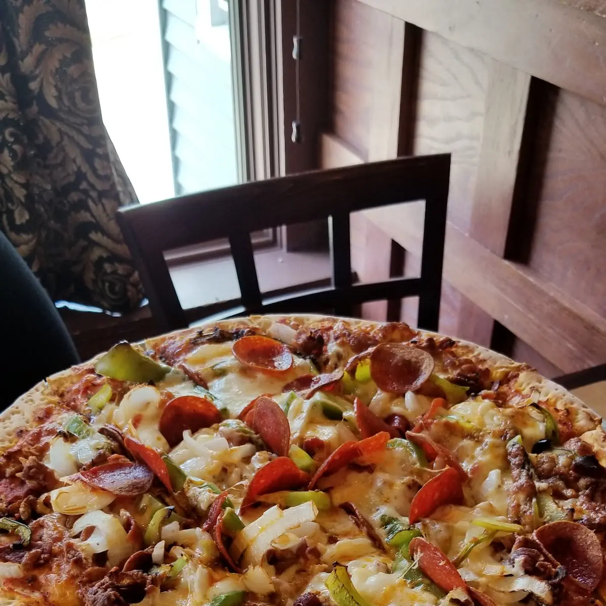 Pepperoni Bacon Green Pepper and Onion