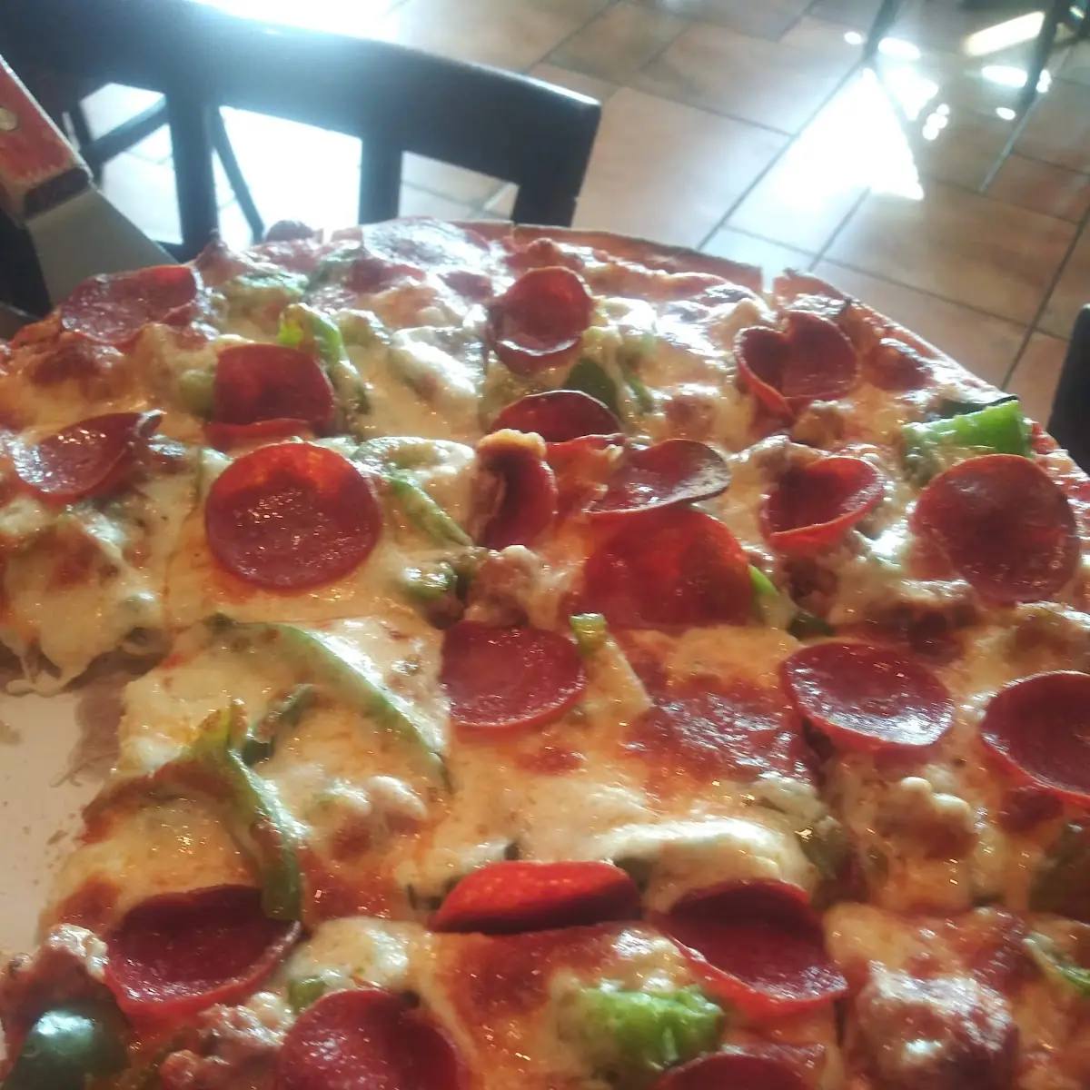 Thin Crust with Sausage Pepperoni and Bell Pepper