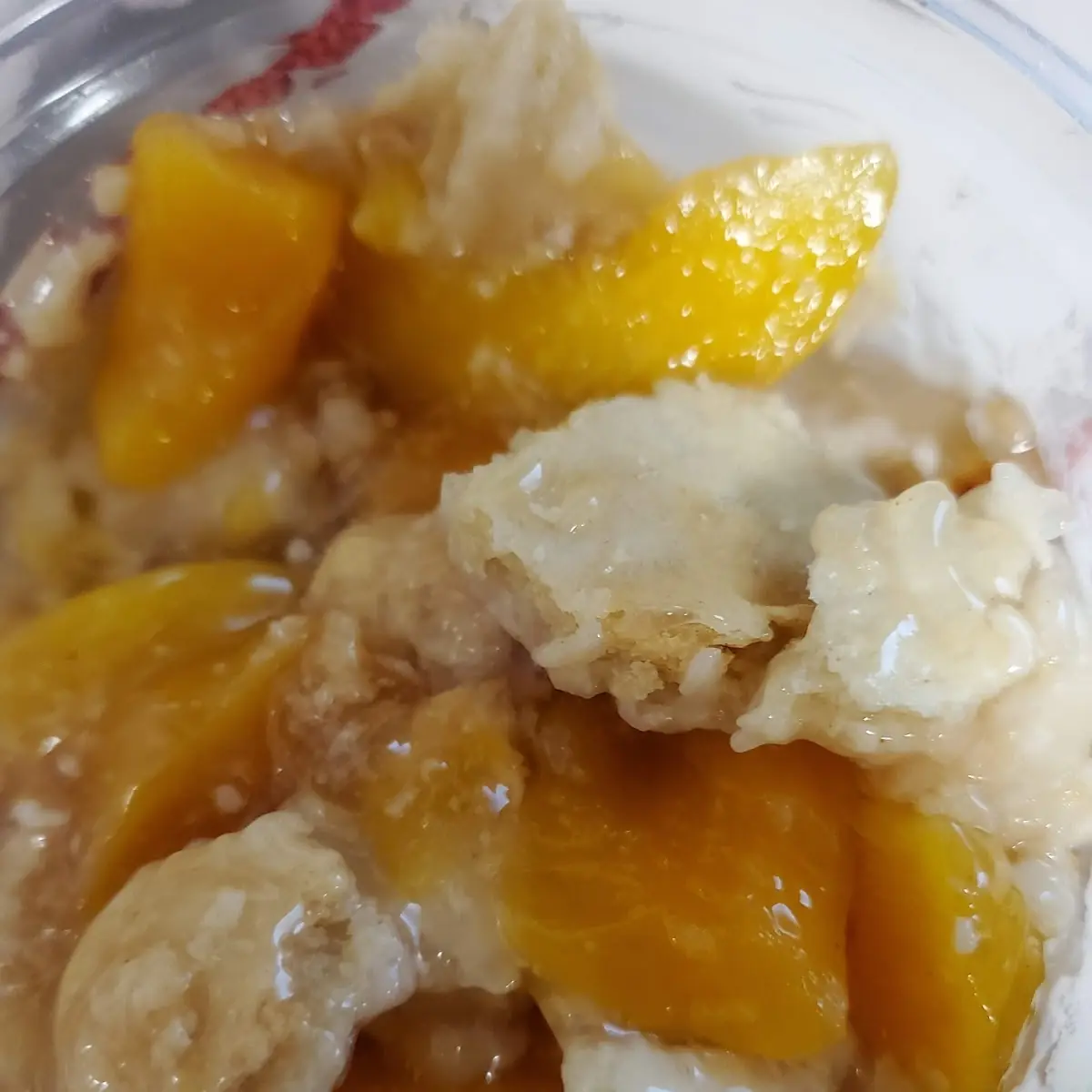 Peach Cobbler with Vanilla Ice Cream