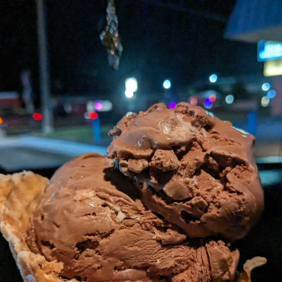 Rocky Road Ice Cream Cone