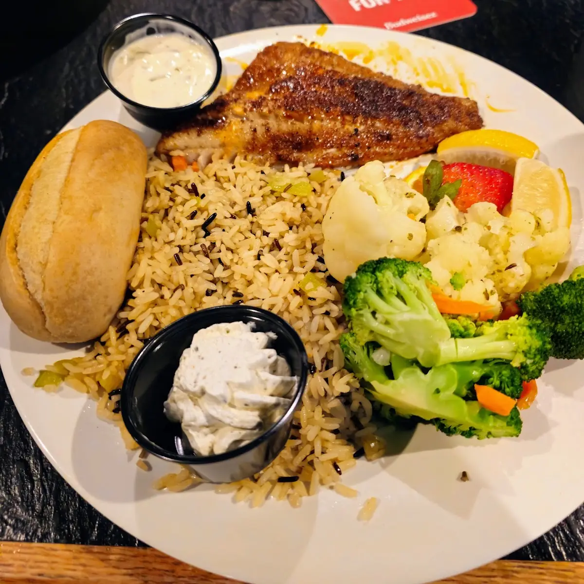 Blackened Walleye Dinner with Wild Rice