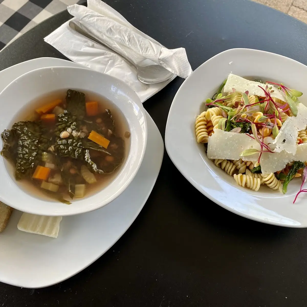 Lentil Soup and Pasta Salad
