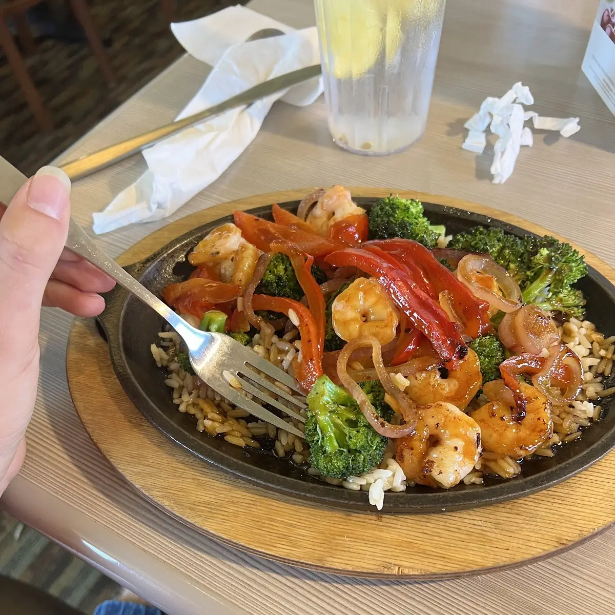 Frie Shrimp Fried Rice and Red Pepper