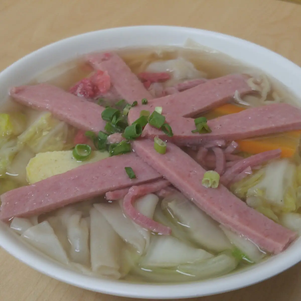 Spam Saimin with Wun Tun Vegetables