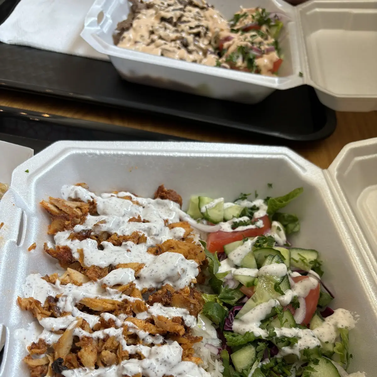 Chicken Doner Plate with Rice and Salad Halal