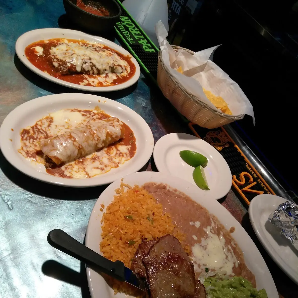 Refried Beans Rice Guacamole Sour Cream