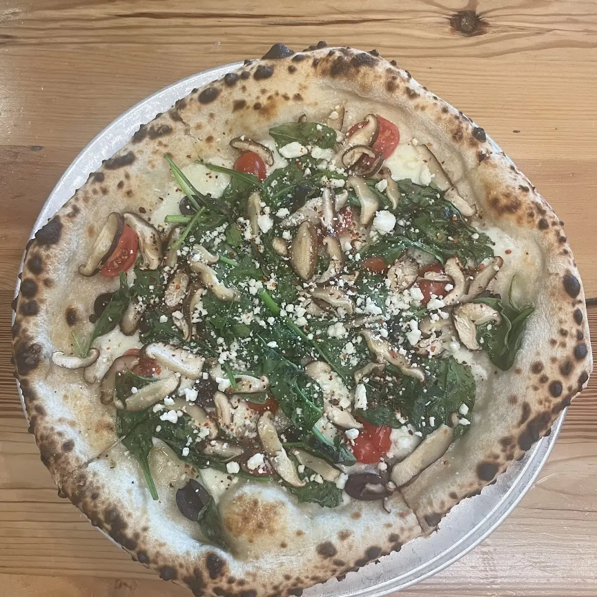 Feta Cheese and Spinach Pizza