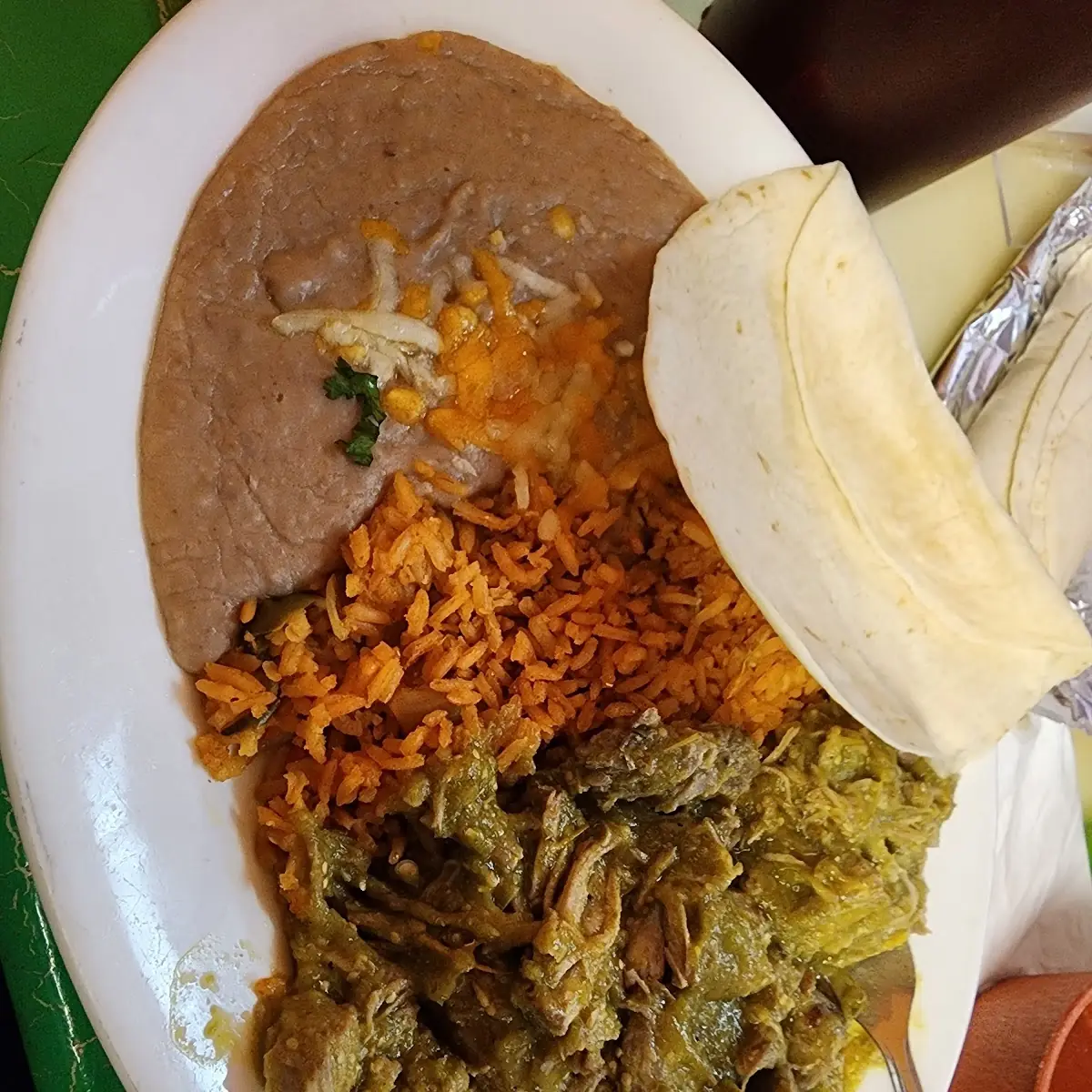 Chile Verde Rice and Beans