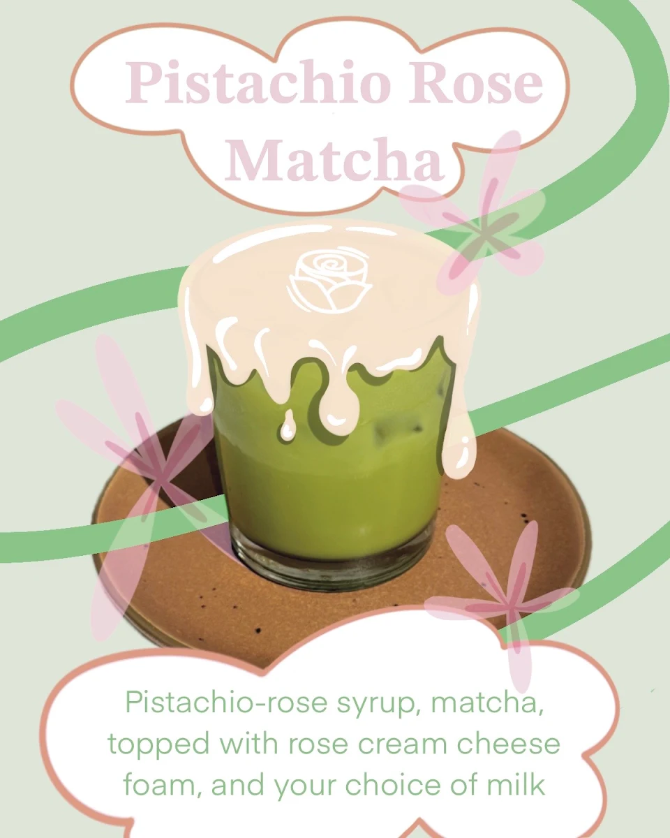 Pistachio Rose Matcha Latte