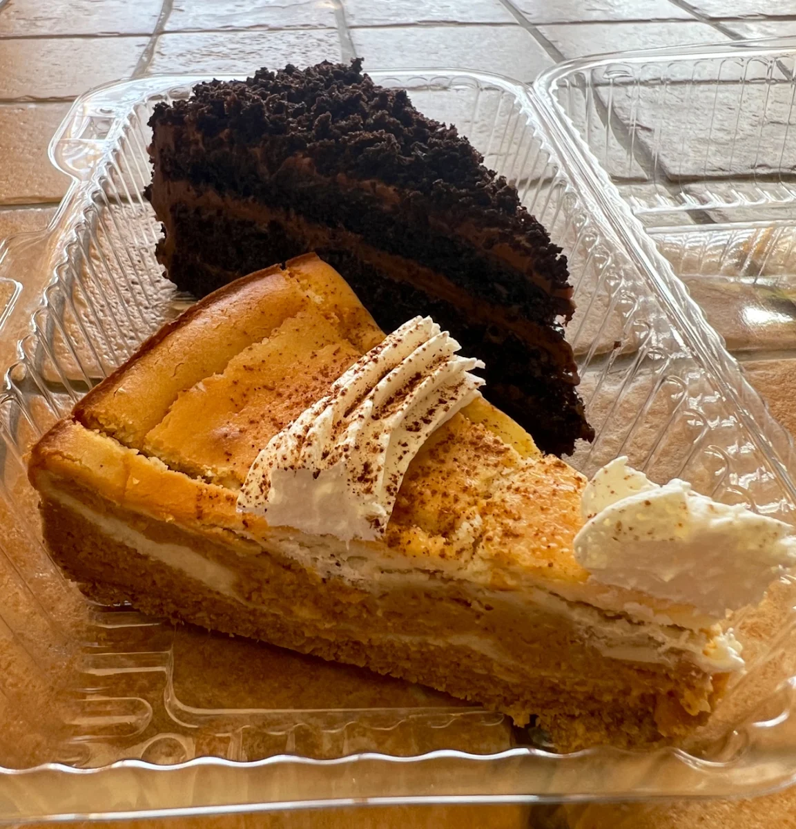 Pumpkin Cheesecake and Chocolate Cake
