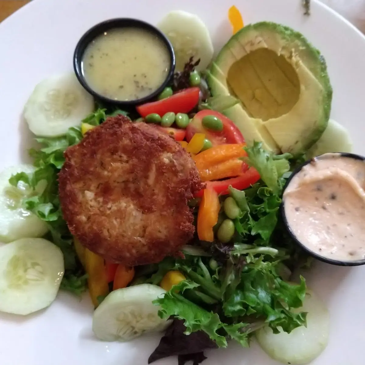 Crab Cake & Avocado Salad