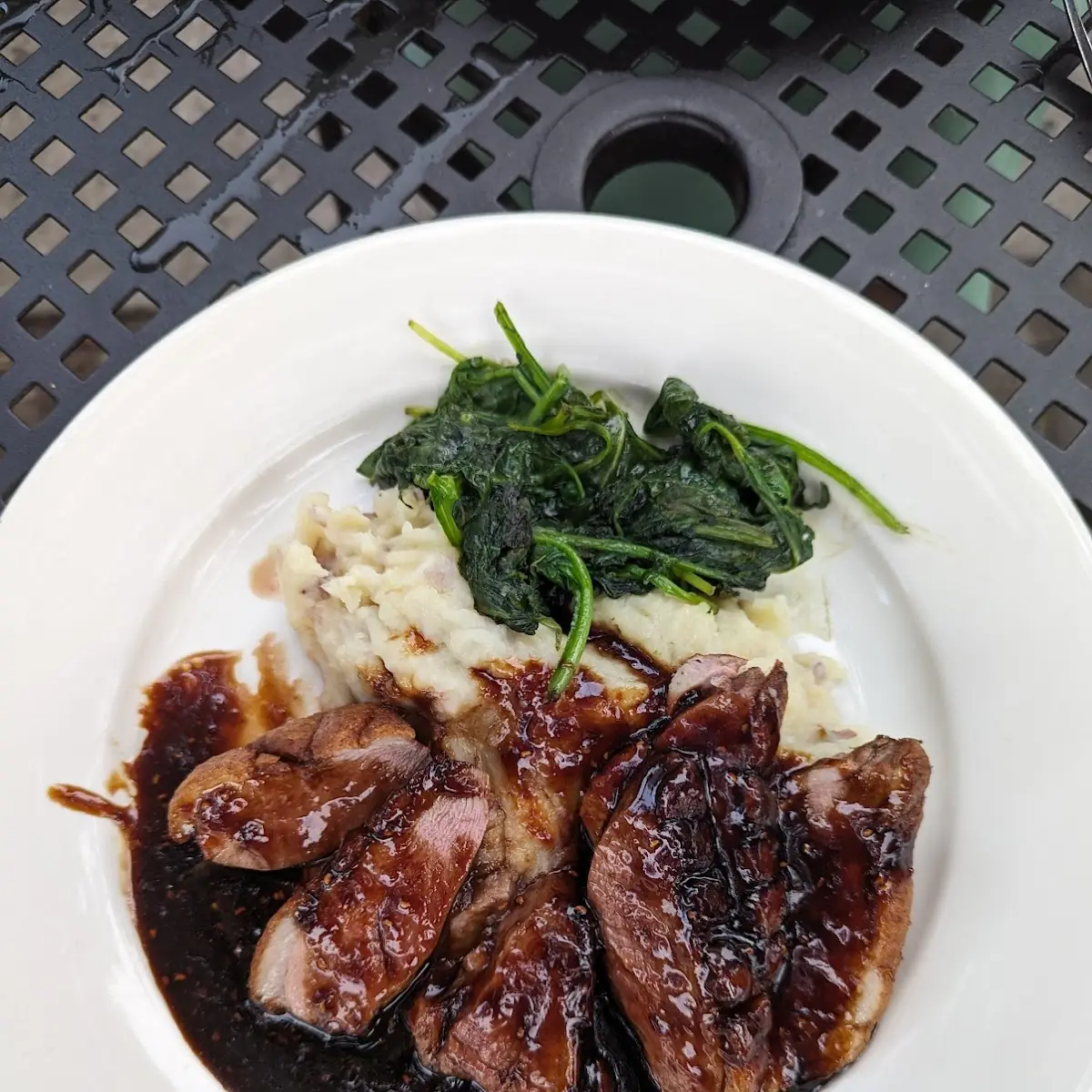 Seared Lamb Pops Raspberry Soy Sauce Wilted Spinach 17