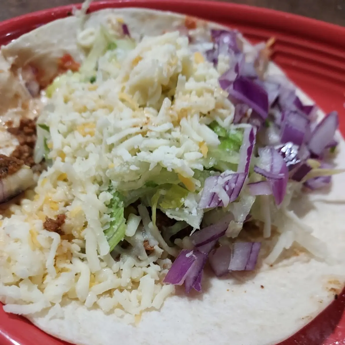Combo 5. Two Tacos, Rice & Beans